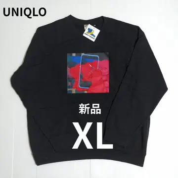 새상품 유니클로 카우스 + 워홀 스웨트 셔츠 블랙 XL
