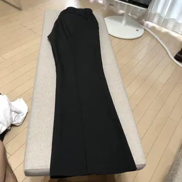 블랙 플레어 슬랙스 허리밴딩
