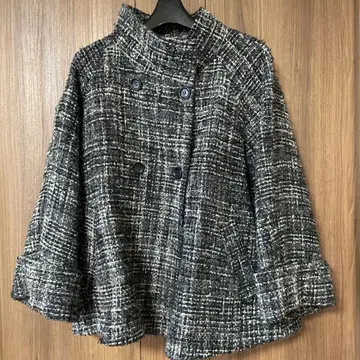 더블 버튼 케이프 코트
