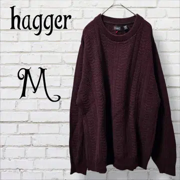 hagger 하거 긴팔 니트 버건디 크루넥 스웨터
