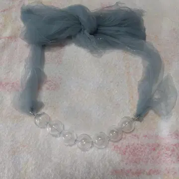 엔도 모미 작 bijou 투명 비즈와 튤 리본의 목걸이