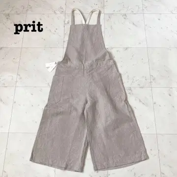 택 포함 새상품 프릿 린넨 살로펫 올인원 린넨 베이지