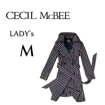 M 사이즈 CECIL MC BEE 스트라이프 패턴 트렌치코트 네이비 색상
