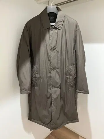 MUJI 신사 워셔블 솜 스텐카라 코트 L 다크 모카 브라운