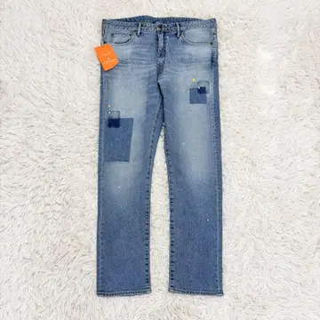 미사용 새상품 JAPAN BLUE JEANS 데님 패치워크 페인트 L