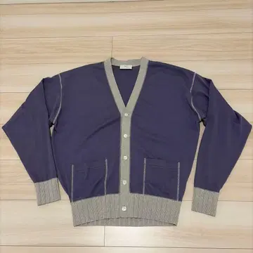 HERILL 퍼플 V넥 가디건 수빈 코튼