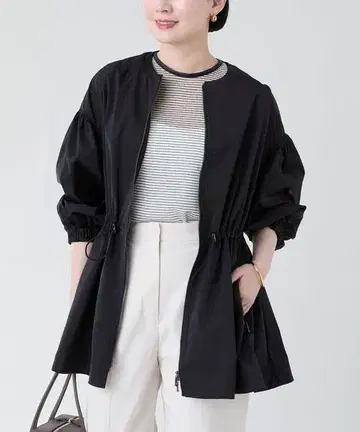 노카라 개더 ZIP 블루종 완판템