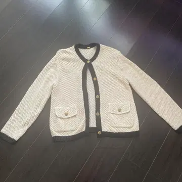 미라 오웬 재킷풍 가디건 아이보리 블랙