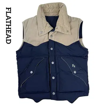 플랫 헤드 FLATHEAD 리버서블 다운 베스트 코튼 나일론