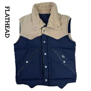 플랫 헤드 FLATHEAD 리버서블 다운 베스트 코튼 나일론