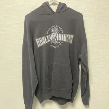 Harley-Davidson 그레이 후드 부착 후드티