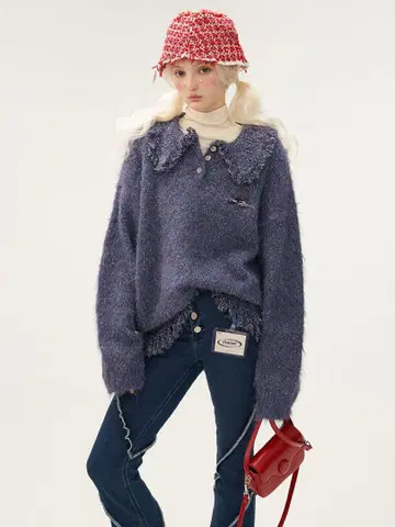 MAMC Oversized Polo Knitted Sweater