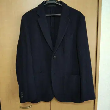 유니클로 다크 네이비 테일러드 자켓 울 혼방 M