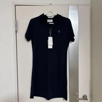 오벌 로고 피케 셔츠 미니 원피스