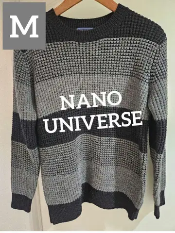 익명 배송 NANO UNIVERSE/보더/니트/그레이/블랙/M