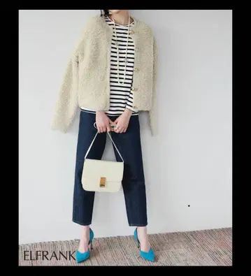 ELFRANK 루프 편직 니트 블루종/가디건