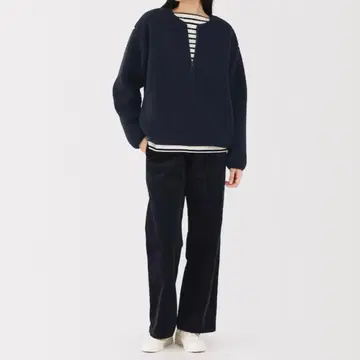 MUJI 무인양품 블랙 보아 플리스 자켓 L 미사용