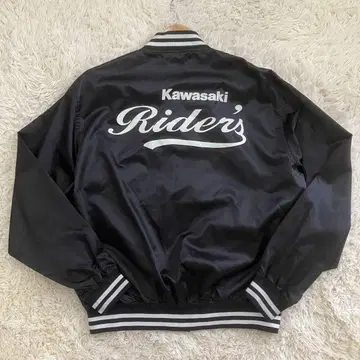 [레어] Kawasaki Rider's 바시티 자켓 블랙 빈티지 자수