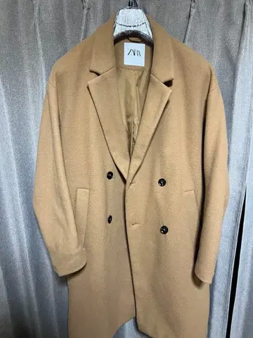 ZARA 베이지 더블 브레스트 롱 코트 L