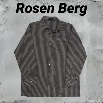Rosen Berg 빈티지 울 스트라이프 긴팔 셔츠 L 사이즈