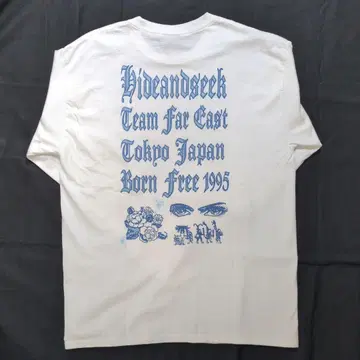 H&S L/S WHITE L 미사용 하이드앤시크 티셔츠