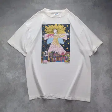 90s USA제 키키스아레스 천사 아트 T셔츠 XL 692