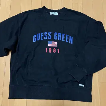 GUESS GREEN 블랙 맨투맨 1981