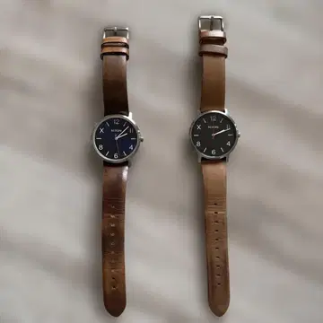 NIXON 아날로그 시계 블랙/브라운 2세트