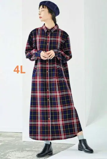 리브인 볼링턴 하오리에도 되는 트레디셔널 느낌 체크 원피스 펠리시모