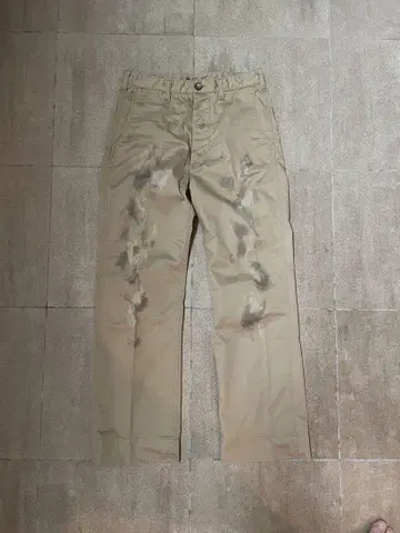 Edition 베이지 데미지 치노 팬츠 투모로우랜드 얼룩 가공