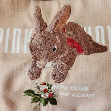 PINK HOUSE 토끼&꽃 딸기 자수 보스턴 백