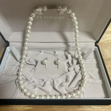 PETITSOIR 진주 목걸이 귀찌 세트