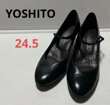 YOSHITO 요시토 가죽 원 스트랩 펌프스 블랙 24.5