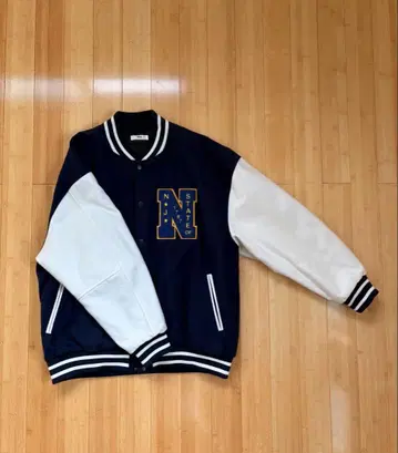 바시티 자켓 네이비/화이트