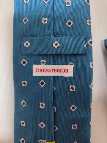 DRESSTERIOR 꽃무늬 슬림 타이 파랑