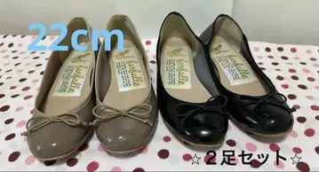 2켤레 세트 파르팔레 3cm 힐 블랙 & 브라운 34 사이즈