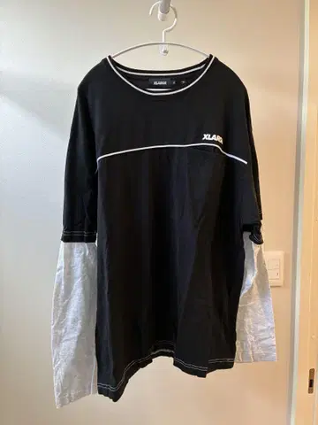 XLARGE 블랙 그레이 긴팔 T셔츠