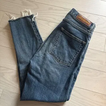 Sly Jeans 프린지 밑단 스키니 데님