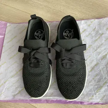 안리프 레이스업 니트 스니커즈 블랙 23.5cm