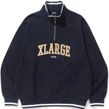 XLARGE 하프 지퍼 맨투맨 네이비