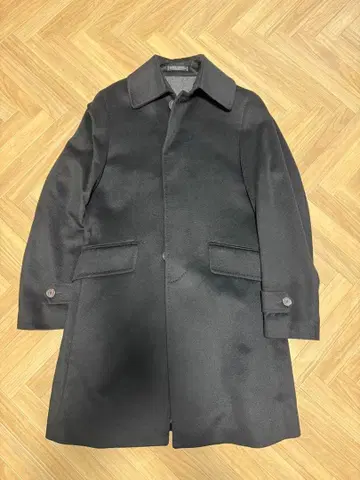 블랙 체스터 코트 캐시미어 커버 포함