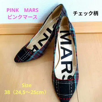PINKMARS 체크 무늬 스틸레토 하이힐 24.5cm