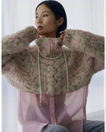 Ameri UND 2WAY 루프얀 쇼트 니트