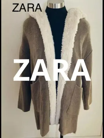 ZARA 가볍고 매우 따뜻하며 귀여운 복슬복슬 후드 니트 코트