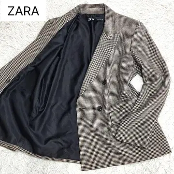 새상품급 ZARA 테일러드 자켓 M 클럽 체크 브라운 가을/겨울 제품