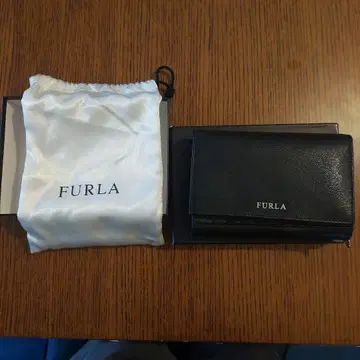 FURLA 블랙 이단 접이식 지갑