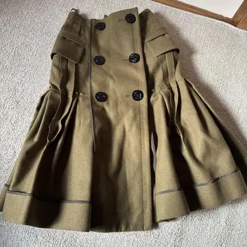 sacai 컬렉션 울 랩 플레어 스커트