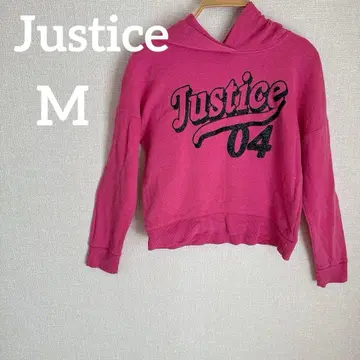 1점 Justice [ M ] 핑크 후드티 긴팔 겨울 저스티스