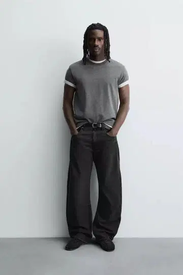 H&M 배기 데님 팬츠 31-30 블랙