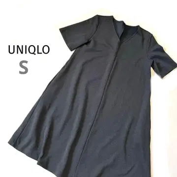새상품급 UNIQLO 유니클로 카키 원피스 S 티셔츠 반팔 짙은 녹색